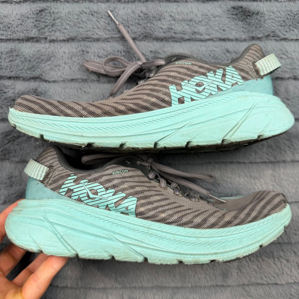 Hoka One One Rincon Womens Running Shoes Grey Aqua 1108701 Size 7